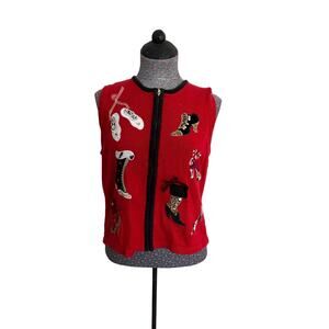 MERRY & BRIGHT Women's Christmas Sweater Vest Petite Medium